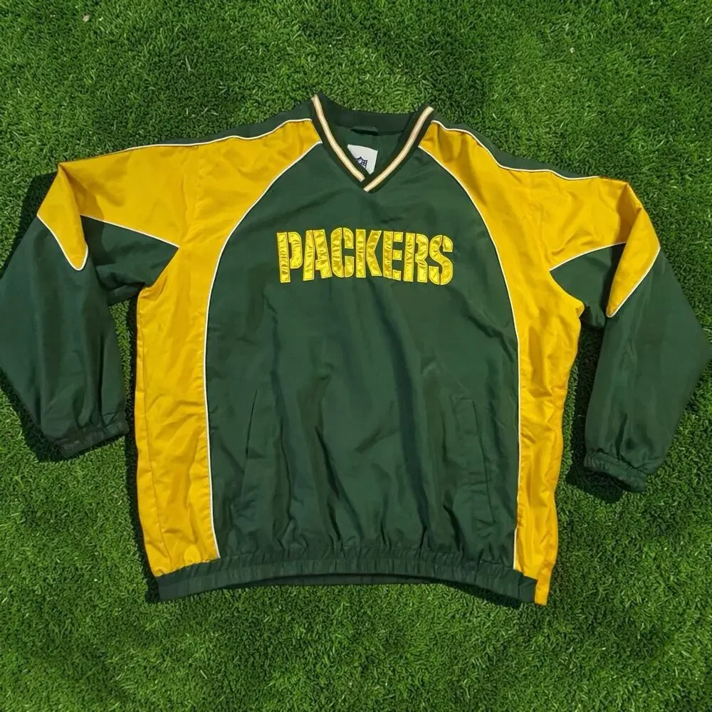 Vintage Green Bay Packers NFL Windbreaker Jacket G-III Pullover Mens XXL